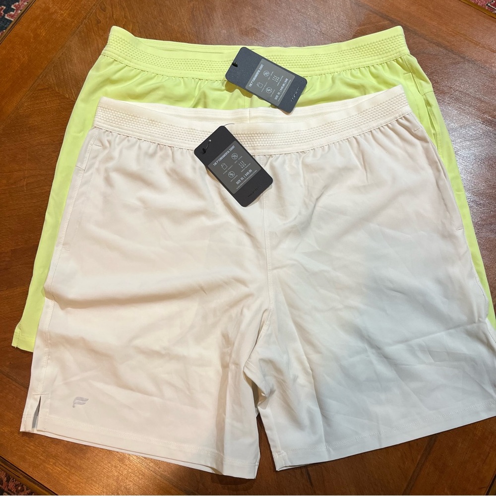 2 pairs of Fabletics Men’s Fundamental 7” inseam short - size XL - NWT